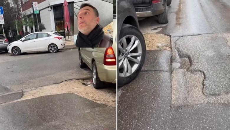 Erion Braçe publikon videon nga rrugët e shkatërruara në kryeqytet: Në një javë s’kanë ardhur as për t’i parë, jo më për t’i ndrequr!