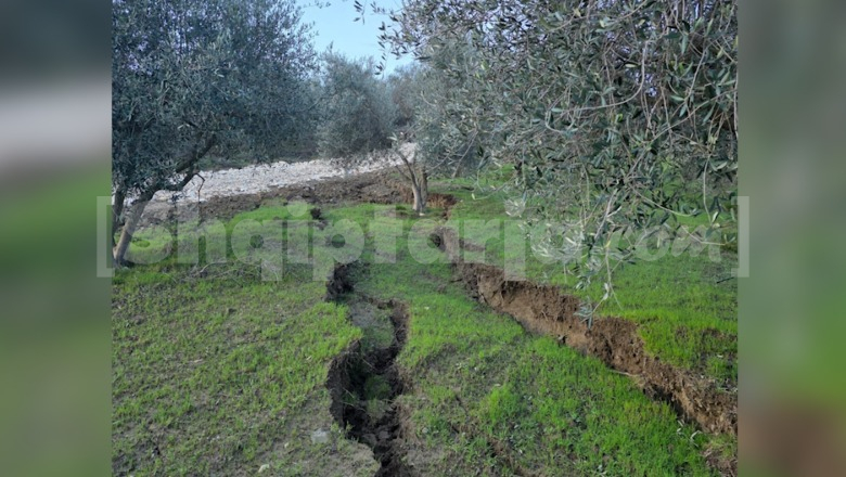 Moti i keq shkakton rrëshqitje dherash në Gorrisht të Vlorës, çahen tokat bujqësore
