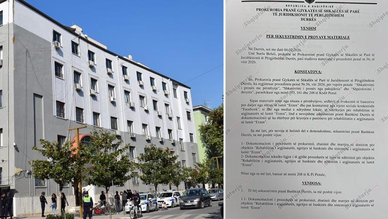 Hetimet për përmbytjet në Durrës, Prokuroria sekuestron dokumentacionin për tenderin e rehabilitimit të argjinaturës së lumit ‘Erzen’