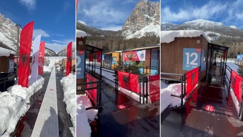 VIDEO/ Brenda Fshatit Olimpik në Cortina, flamujt e Shqipërisë 'veshin' Olimpiadën Dimërore