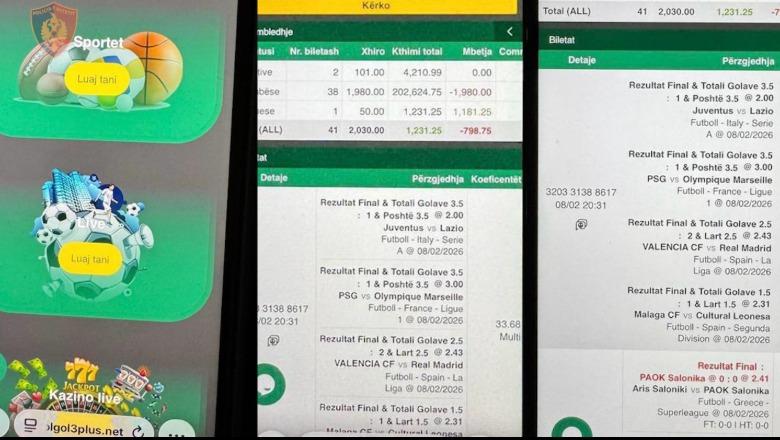 Vendosnin baste sportive ne lokal me celularë, një i arrestuar dhe dy të proceduar penalisht në Korçë