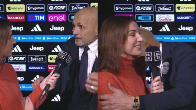 VIDEO/ Trajneri i Juventusit dhuron show, Spalletti puth gazetaren në transmetimin direkt