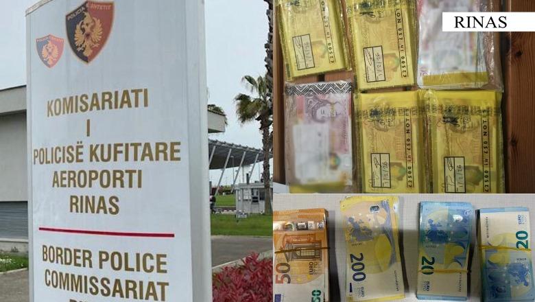 Kapen në Rinas 26 mijë euro dhe paundë të padeklaruara, 2 persona nën hetim
