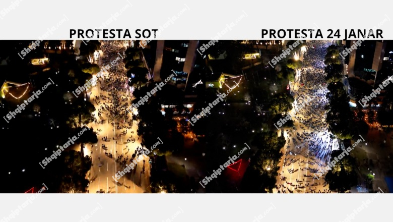 PAMJET KRAHASUESE ME DRON/ Berisha zhgënjen edhe militantët, dy javë pas protestës së 24 janarit, gjysma e pjesëmarrësve s’i bashkohet më