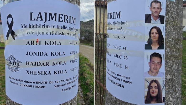 Ndërruan jetë tragjikisht në Itali, 4 anëtarët e familjes Kola do të përcillen nesër për në banesën e fundit në vendlindje