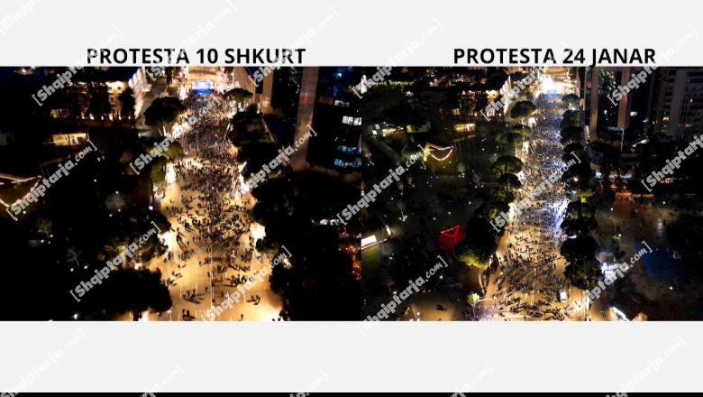 PAMJET KRAHASUESE ME DRON/ ‘Revolta’ e Berishës fiket pa u ndezur, tkurret pjesëmarrja! Dje në bulevard më pak protestues se tubimi i 24 janarit