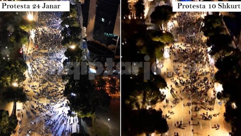 PAMJET KRAHASUESE ME DRON/ ‘Revolta’ e Berishës fiket pa u ndezur, tkurret pjesëmarrja! Dje në bulevard më pak protestues se tubimi i 24 janarit