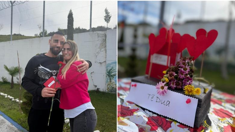 Shën Valentin dhe në paraburgimin e Beratit, të izoluarit takohen me bashkëshortet e tyre! Mesazhe dashurie, lule dhe festë