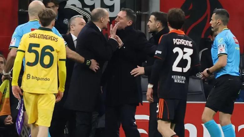 VIDEO/ Përplasje e ashpër mes dy trajnerëve në korridoret e 'San Siros', Allegri - Fabregasit: Je një idiot, një fëmijë që dje filloi të stërvisë