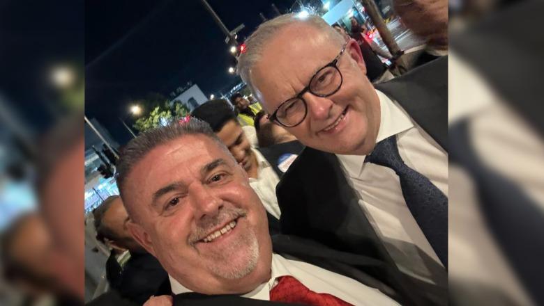 Takimi i dy udhëheqësve me origjinë shqiptare në Australi, kryeministri Antony Albanase dhe kryebashkiaku Jim Mehmeti postojnë foton