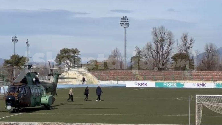Kryeministri Rama mbërrin në Korçë me helikopterin e Forcave të Armatosura (VIDEO)