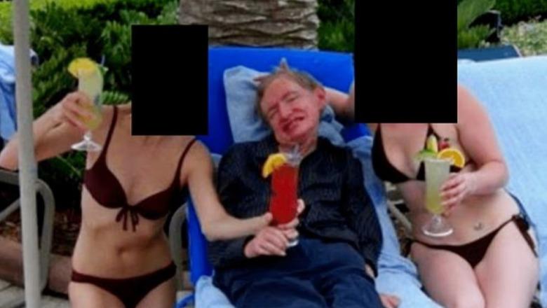 Dosja Epstein, shkencëtari Stephen Hawking shfaqet mes dy vajzave me bikini! Foto edhe nga apartamenti sekret i financierit amerikan në Paris