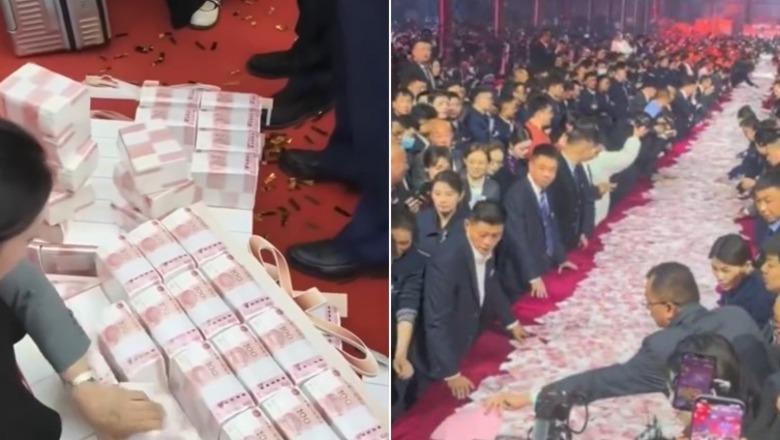 Tryeza plot me para! Shefi i kompanisë kineze shpërblen punonjësit me 22 milionë euro!