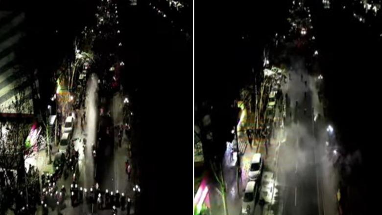 Marshimi drejt Drejtorisë së Policisë së Shtetit/ Çahet kordoni i efektivëve, hidhet ujë e gaz lotsjellës drejt militantëve të PD