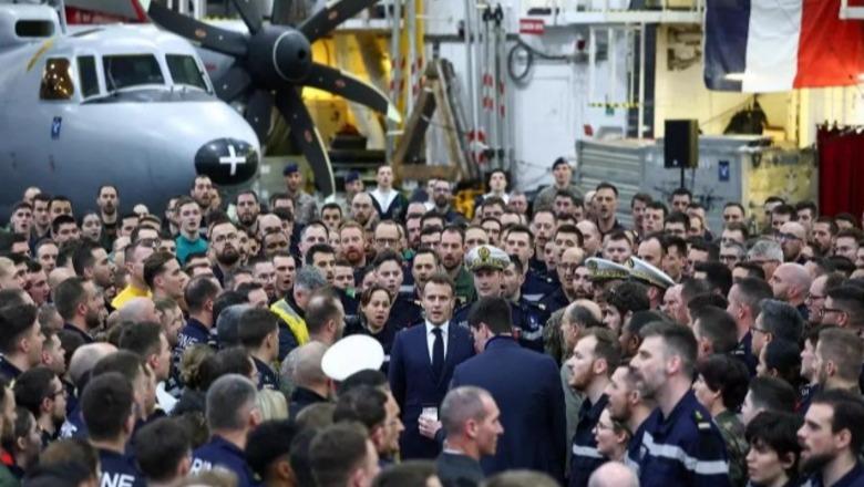 Presidenti Macron nga bordi i aeroplanmbajtëses Charles de Gaulle: Franca nuk po merr pjesë në luftën në Gjirin Persik
