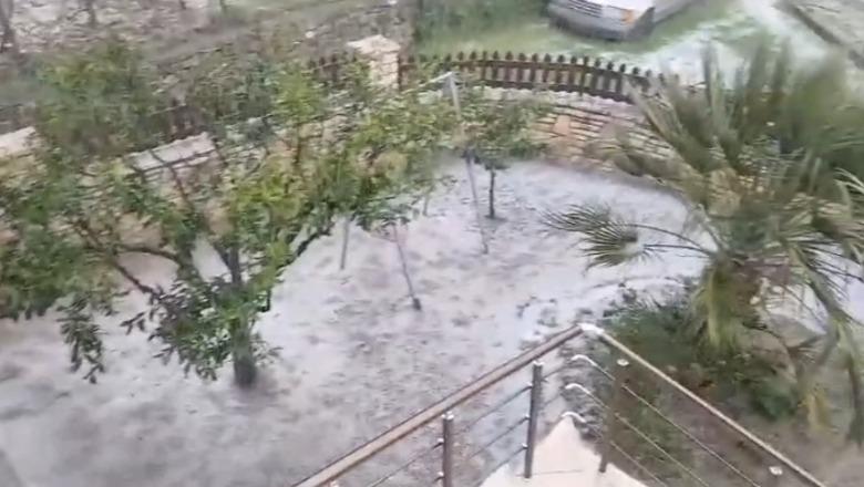 Stuhi e fortë breshëri në fshatrat pranë lumit Vjosa, raportohet për dëme të shumta në bujqësi