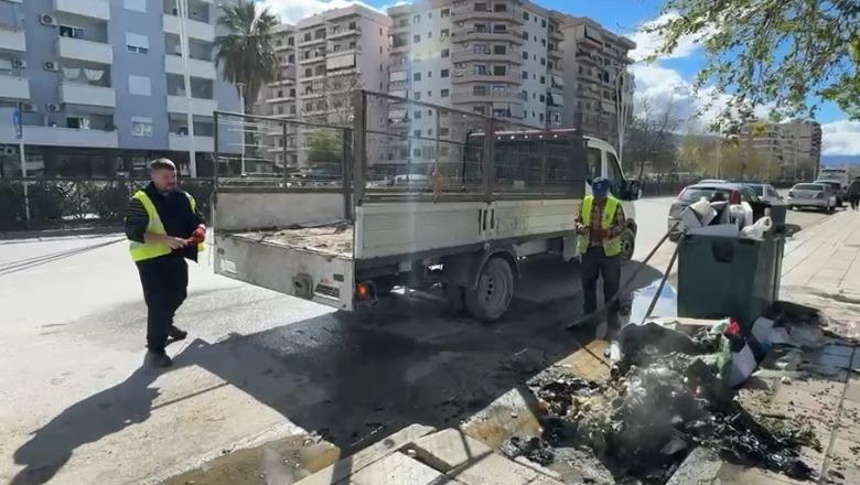  Vlorë/ Digjen koshat e mbeturinave në mes të ditës përgjatë Transballkanikes, policia në terren