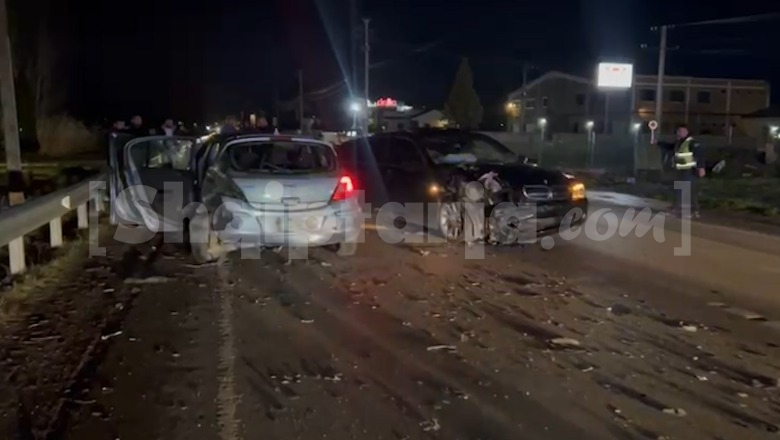 Përplasen dy makina në rrugën Korçë-Pogradec, lëndohen dy fëmijë 9 dhe 10 vjeç