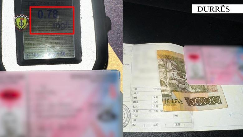 Durrës/ Tentoi të korruptonte Rrugoren pasi u kap duke lëvizur me makinë i dehur, pranga 38-vjeçarit