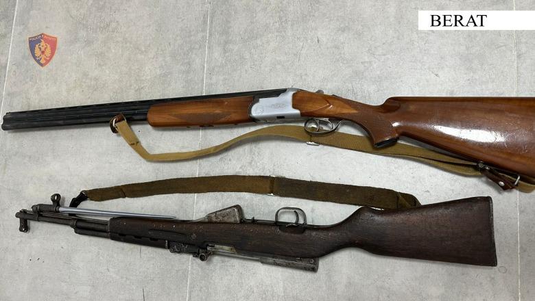 Iu gjetën në magazinë dy armë zjarri pa leje, arrestohet 66-vjeçari në Berat