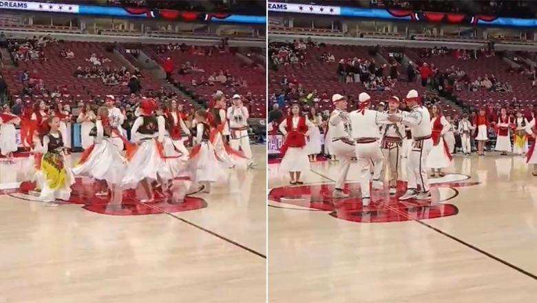 NBA 'flet' shqip, këngë e valle tradicionale në parket para ndeshjes Chicago Bulls - Indiana Pacers (VIDEO)