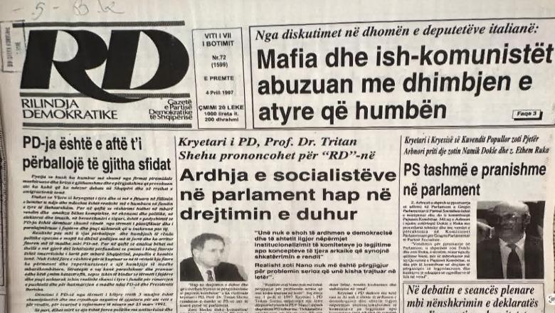 Çfarë shkruanin gazetat më 4 prill 1997/ Me krijimin e qeverisë së Pajtimit Kombëtar PS vendos të hyjë në Parlament, PD  e mirëpret