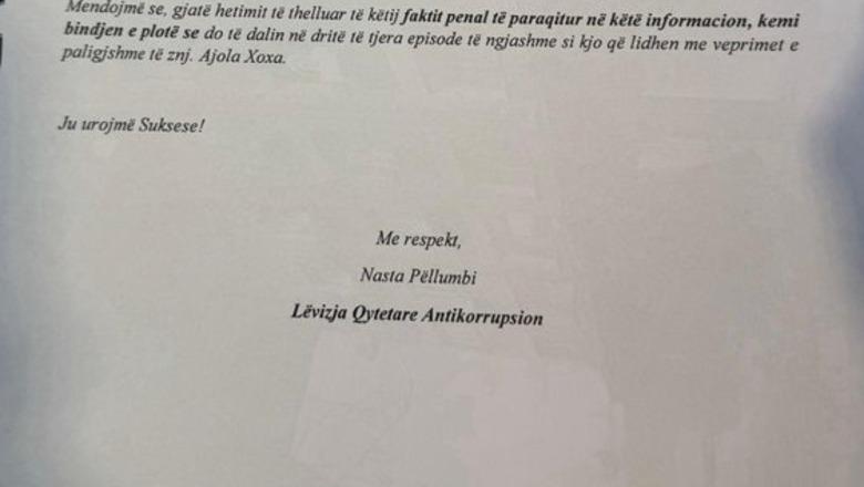 Avokati i Veliajt nxjerr dokumentin: Përveç Nestit, është dhe Nasta që e ka kallëzuar kryebashkiakun, procesi u krijua nga 2 anonimë