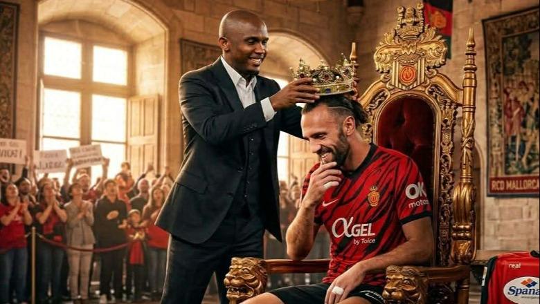VIDEO/ Dy gola për katër minuta, Vedat Muriqi kalon Samuel Eto'o dhe futet në historinë e Mallorcas! Tifozët i japin 'Topin e Artë', sulmuesi një vend në muze