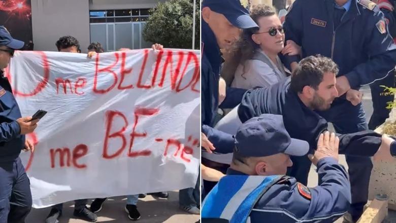 ‘O me Belinda Ballukun, o me BE’, aktivistët e Lëvizjes Bashkë protestojnë pranë Samitit të Diasporës, tërhiqen zvarrë nga policia (VIDEO)