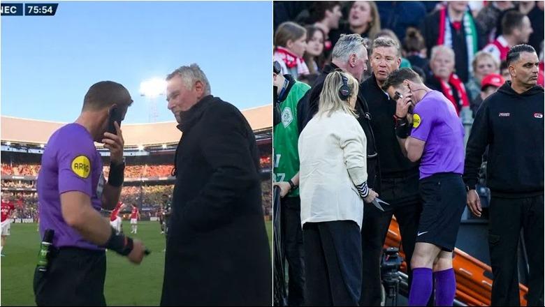 VIDEO/ E pazakontë në finalen e Kupës së Holandës, arbitri Danny Makkelie braktis ndeshjen dhe flet në telefon