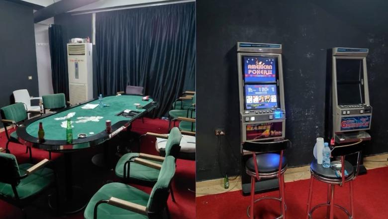 Kthyen lokalet në salla për lojëra fati, 3 të arrestuar, 1 në kërkim dhe 1 nën hetim! Sekuestrohen 15 makineta, 3 tavolina pokeri dhe kokainë