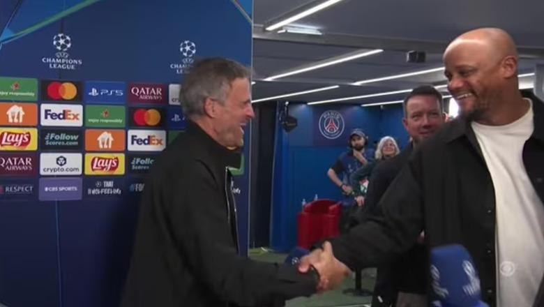 VIDEO/ Takimi i veçantë i Enriques dhe Kompany mes batutash: Të pëlqeu ta ndiqje ndeshjen nga tribuna? Belgu: Jo