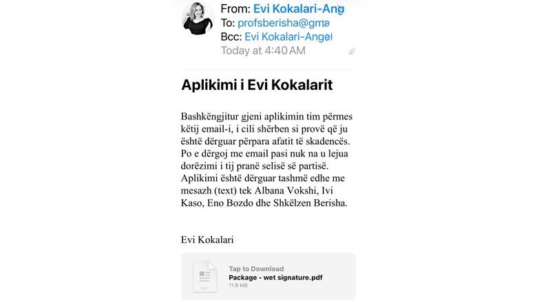 Aplikimi nuk u pranua në seli, Kokalari nuk heq dorë: Përveç Berishës, ia kam çuar kandidaturën me email dhe Shkëlzenit, Vokshit, Nokës, Kasos e Bozdos