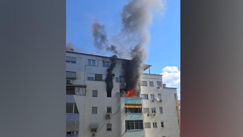 Tiranë/ Përfshihet nga flakët një apartament në pallatin 9-katësh te Komuna e Parisit