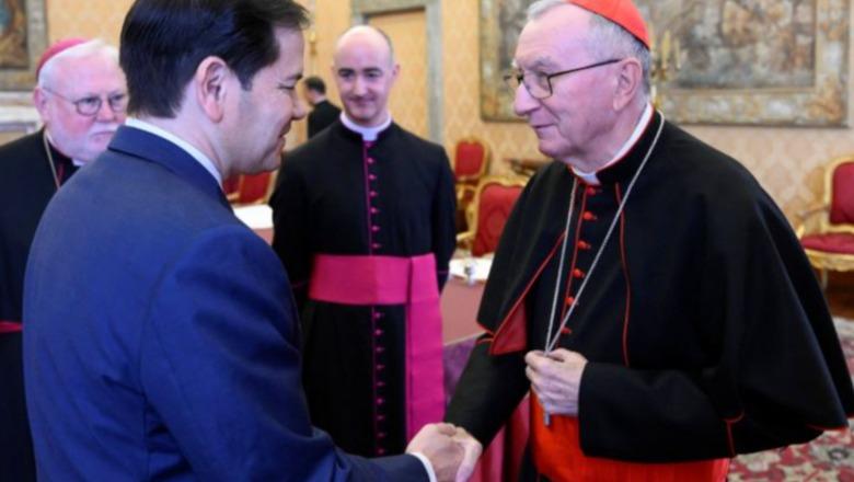 Rubio takohet me Kardinalin Parolin, fokusi i diskutimeve te situata në Lindjen e Mesme dhe marrëdhëniet dypalëshe