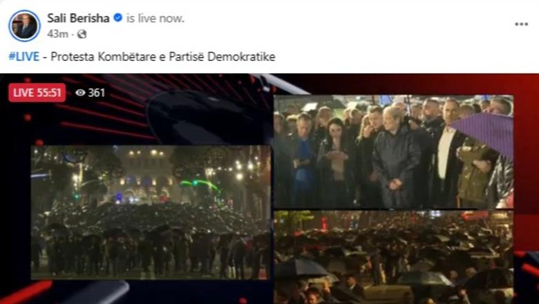 Jo vetëm në shesh, militantët e braktisin Berishën edhe online! Vetëm 360 ndjekës live në Facebook