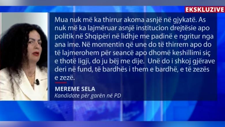 Gjykata e Tiranës i refuzoi padinë, Mereme Sela për Report Tv: Do t’i shkoj deri në fund! Nuk jam thirrur nga asnjë institucion drejtësie