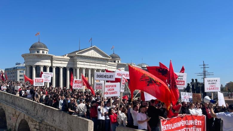 Studentët në Maqedoninë e Veriut kërkojnë të drejtën e gjuhës shqipe në provime, Jorida Tabaku mbështet protestën e 18 majit: Legjitime dhe e drejtë! Gjuha amëtare është çështje dinjiteti