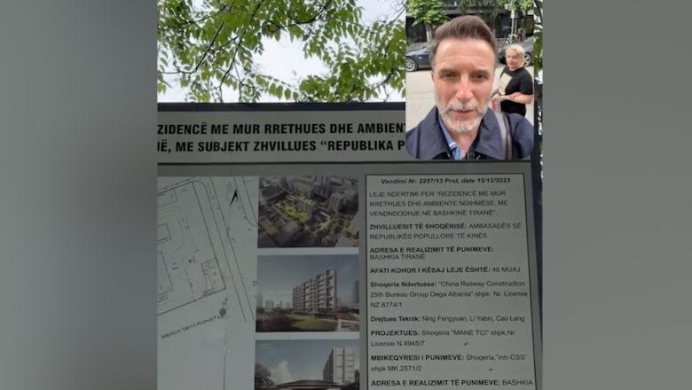 'Edhe të huajt po sillen si ne' Erion Braçe denoncon zaptimin e trotuarit në Njësinë 7 nga rezidenca e stafit diplomatik të Kinës në Tiranë