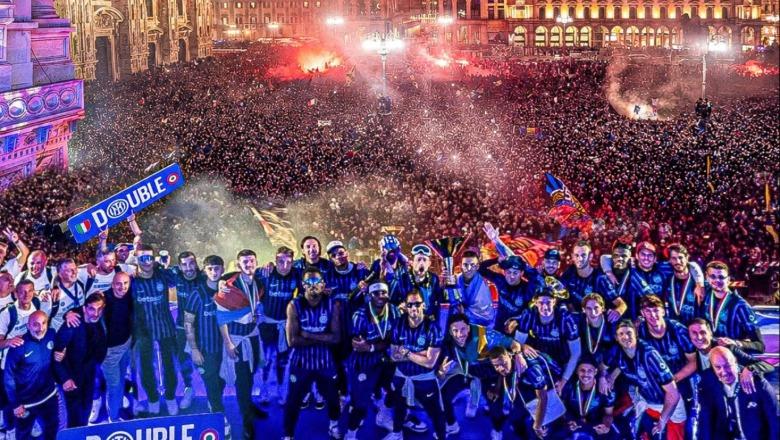 Nga stadiumi, në rrugë e deri te 'Dumo'! Inter feston titullin me 50 mijë tifozë në shesh, Thuram thumbon Milanin (VIDEO)