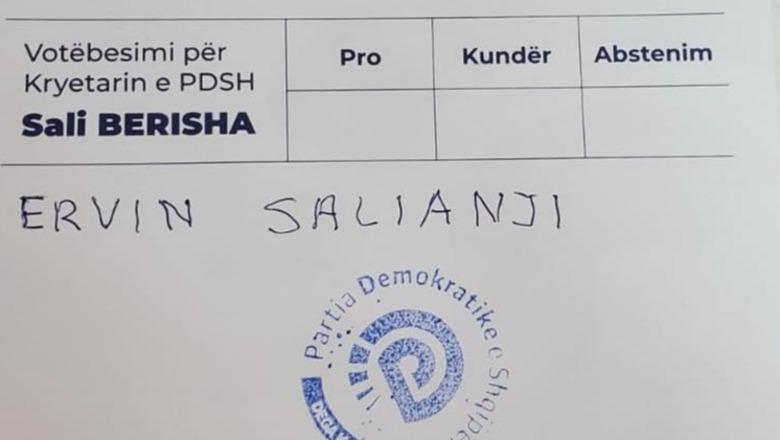 Zgjedhjet në PD/ Demokratët refuzojnë Berishën, shkruajnë në fletën e votimit emrin e Saljanjit! Ish-deputeti: Braktisën farsën e uzurpimit
