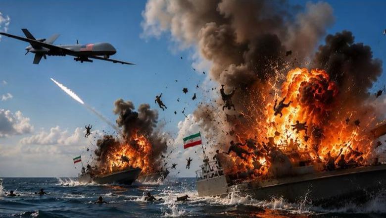 Avionë luftarakë që bombardojnë anijet e Iranit, Trump poston foto me inteligjencë artificiale: Adios