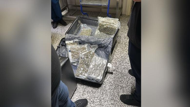 Në vend të rrobave, valixhet mbushur me kanabis! Sekuestrohen 46 kilogramë në Rinas, vinte nga Kanadaja