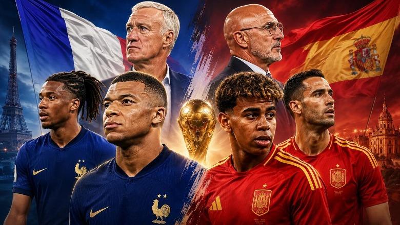 Statistikat/ Derbi i Pirenejve për një vend në finalen e Botërorit, nga Platini e Zidane te Yamal dhe Mbappe! Francë - Spanjë me rivalitet historik