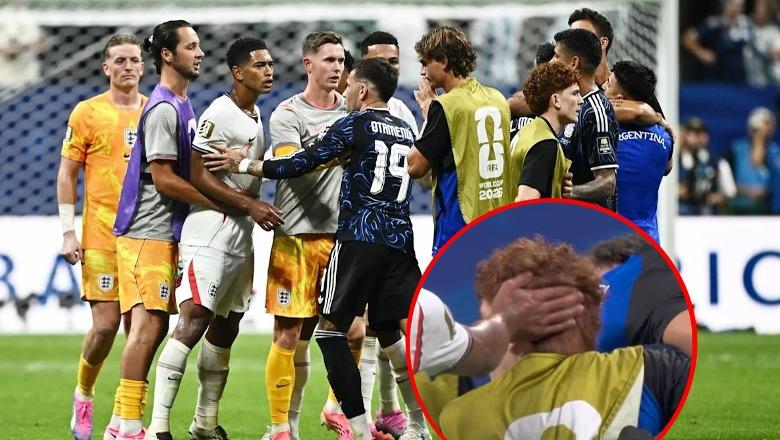VIDEO/ Jude Bellingham godet me shpullë futbollistin e Argjentinës, sherr pas ndeshjes gjysmëfinale