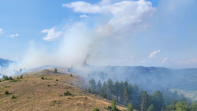 Korçë/ Zjarri mes Lekasit dhe Voskopojës vihet nën kontroll, vijon puna për shuarjen e plotë