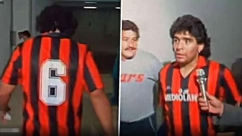 VIDEO/ Kur Maradona vishte fanellën me numrin 6 të Baresit: Ai është mbrojtësi më i madh