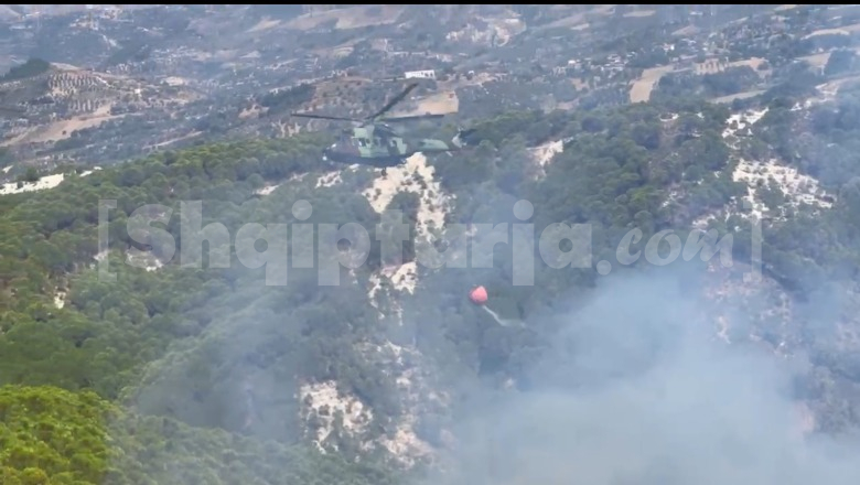 Zjarri masiv vijon prej ditësh në Mallakastër, flakët përhapen edhe drejt Patosit dhe Roskovecit! Ndërhyrje nga toka dhe ajri, era e fortë vështirëson punën