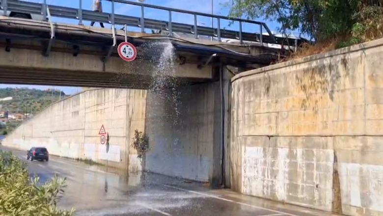 Tiranë/ Shpërthen tubacioni i ujit në Unazën e Madhe