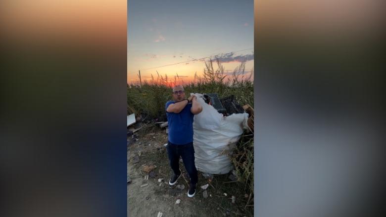 'E ka sjellë Bashkia e Lushnjës për Vit të R', Korreshi publikon videon me thesin gjigant të plehrave në krah dhe nuk i kursen thumbat